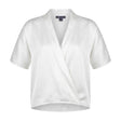 Women Satin Cap Sleeve Blouse