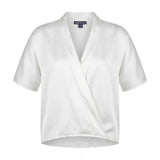 Women Satin Cap Sleeve Blouse