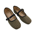 Herringbone Mary Jane Flats