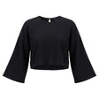 Women Textured Long Sleeve Cropped Top