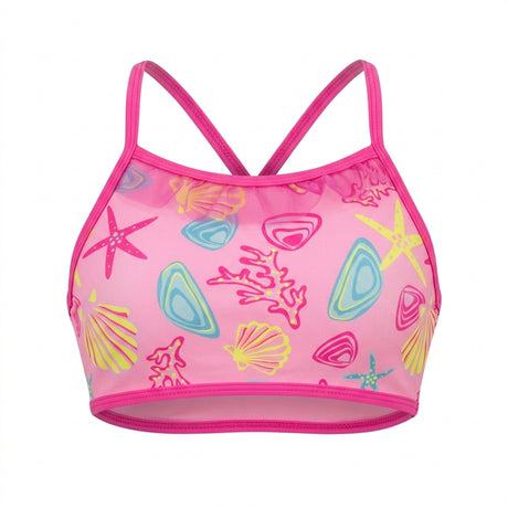 Girls Sea Print Two Piece Swimsuit