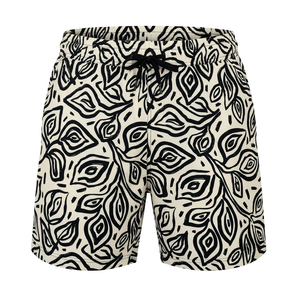 Abstract Print Swim Shorts