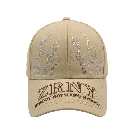 Zrny Rhinestone Flame Baseball Cap