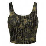 Women Crocodile Print Sleeveless Crop Top