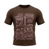 Men Less Worries More Nature Graphic T Shirt
