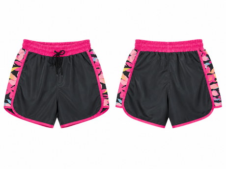 Men Tropical Side Panel Swim Shorts
