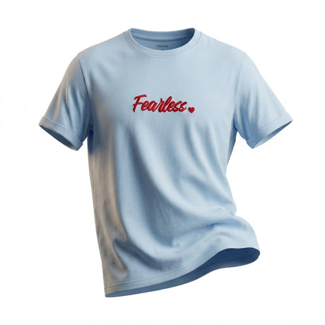 Casual Fearless Embroidered Short Sleeve T Shirt