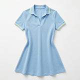 Casual Contrast Trim Short Sleeve Polo Dress