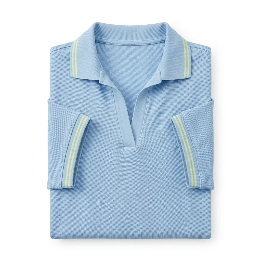 Casual Contrast Trim Short Sleeve Polo Dress