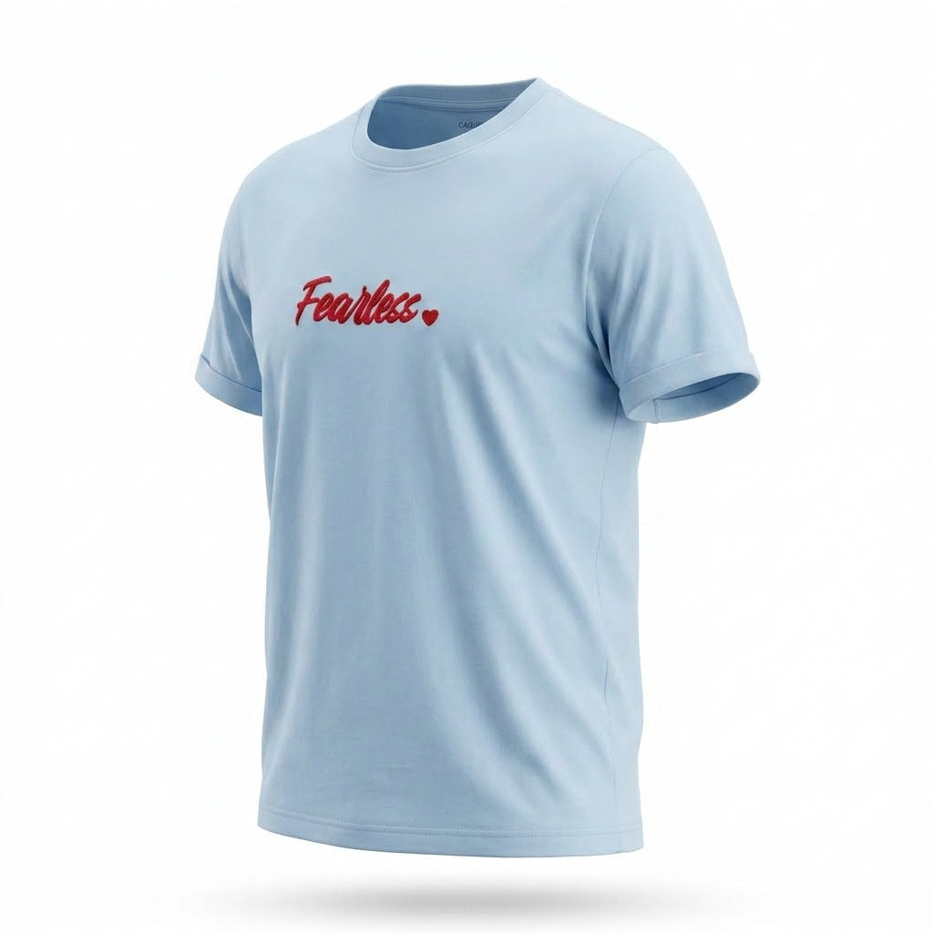 Casual Fearless Embroidered Short Sleeve T Shirt