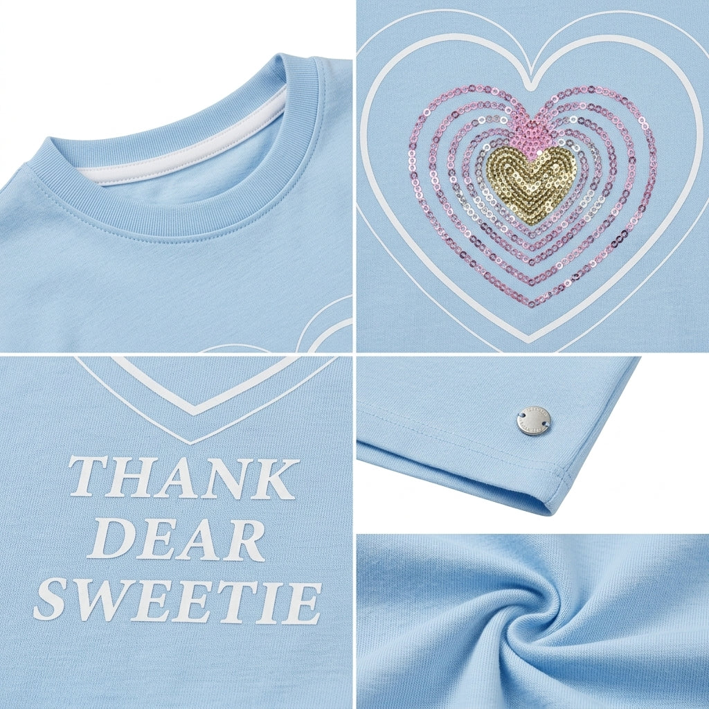 Girls Heart Graphic T Shirt