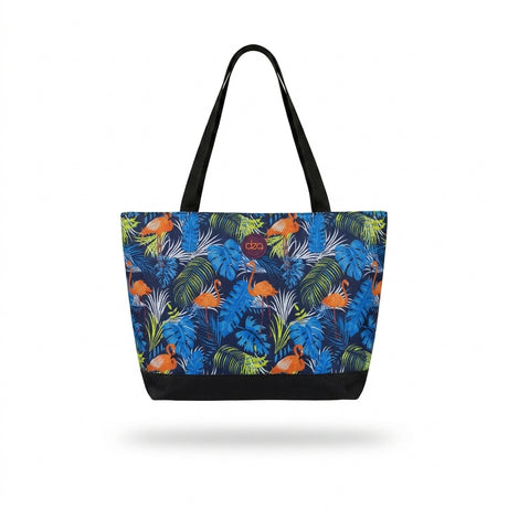 Dqo Tropical Flamingo Print Beach Tote Bag