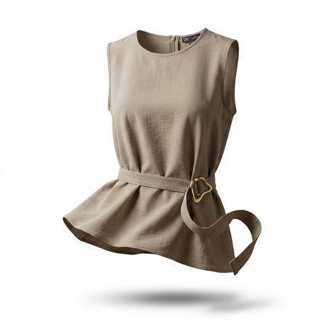 Casual Wear Women Sleeveless Tie Waist Top