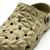 Unisex Geometric Textured Clog Sandals With Back Strap