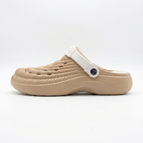 Unisex Wave Texture Clog Sandals With Back Strap