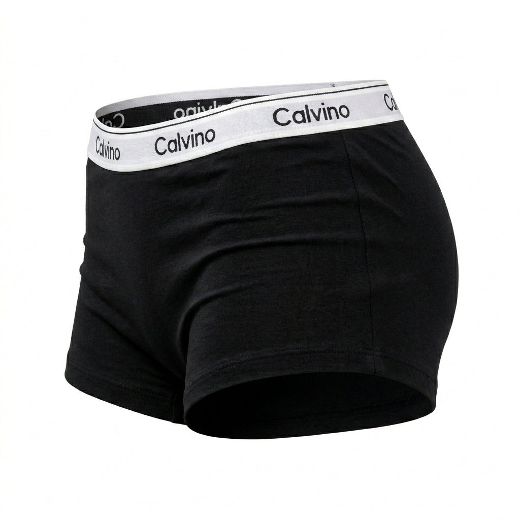 Women Boyshort Briefs With Logo Waistband