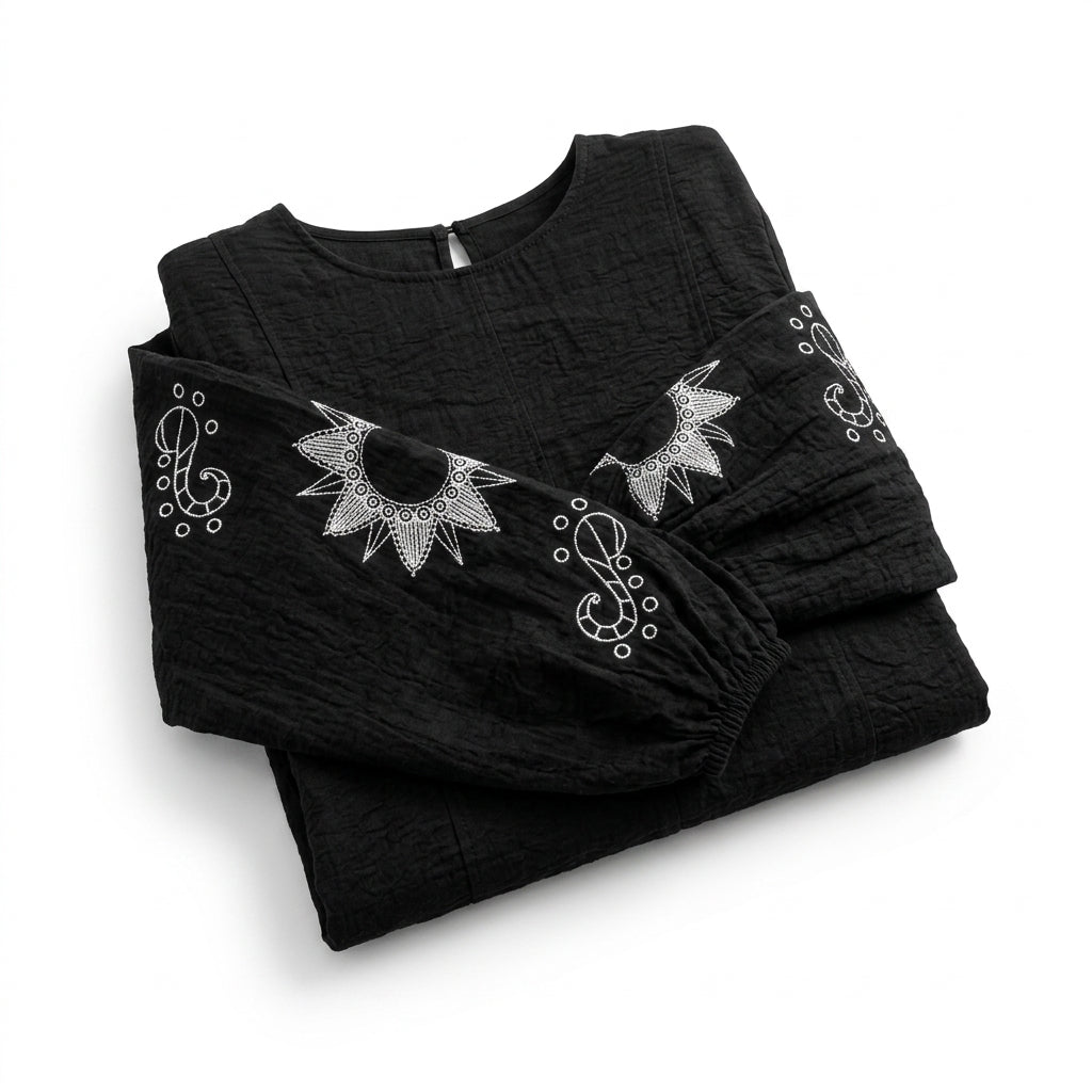 Women Embroidered Sleeve Blouse