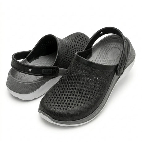 Girls Perforated Clog Sandals With Back Strap