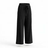 Casual Elastic Waist Wide Leg Pants