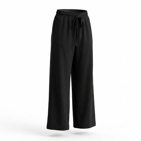 Casual Elastic Waist Wide Leg Pants