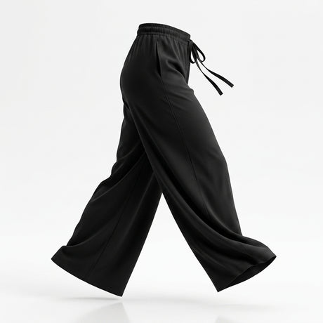 Casual Elastic Waist Wide Leg Pants