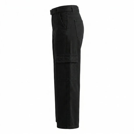 Belted Cargo Pants With A High Rise Waist