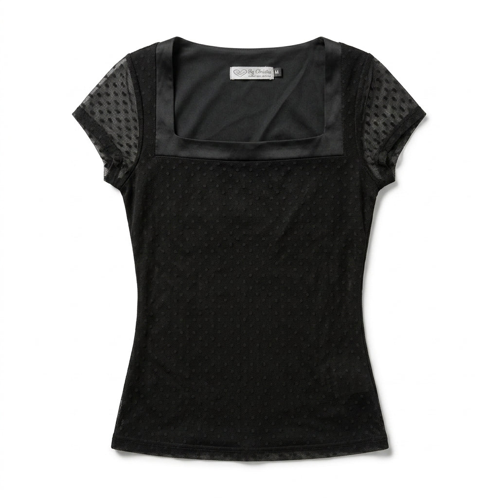 Girls Textured Cap Sleeve Top