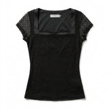 Girls Textured Cap Sleeve Top