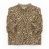 Abstract Print Blouse With Tie Neck