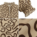 Abstract Print Blouse With Tie Neck
