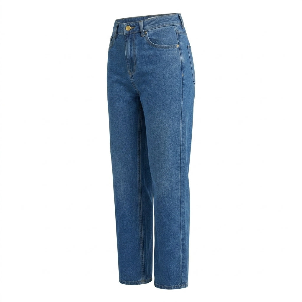 Women Mid Wide Leg Denim Jeans