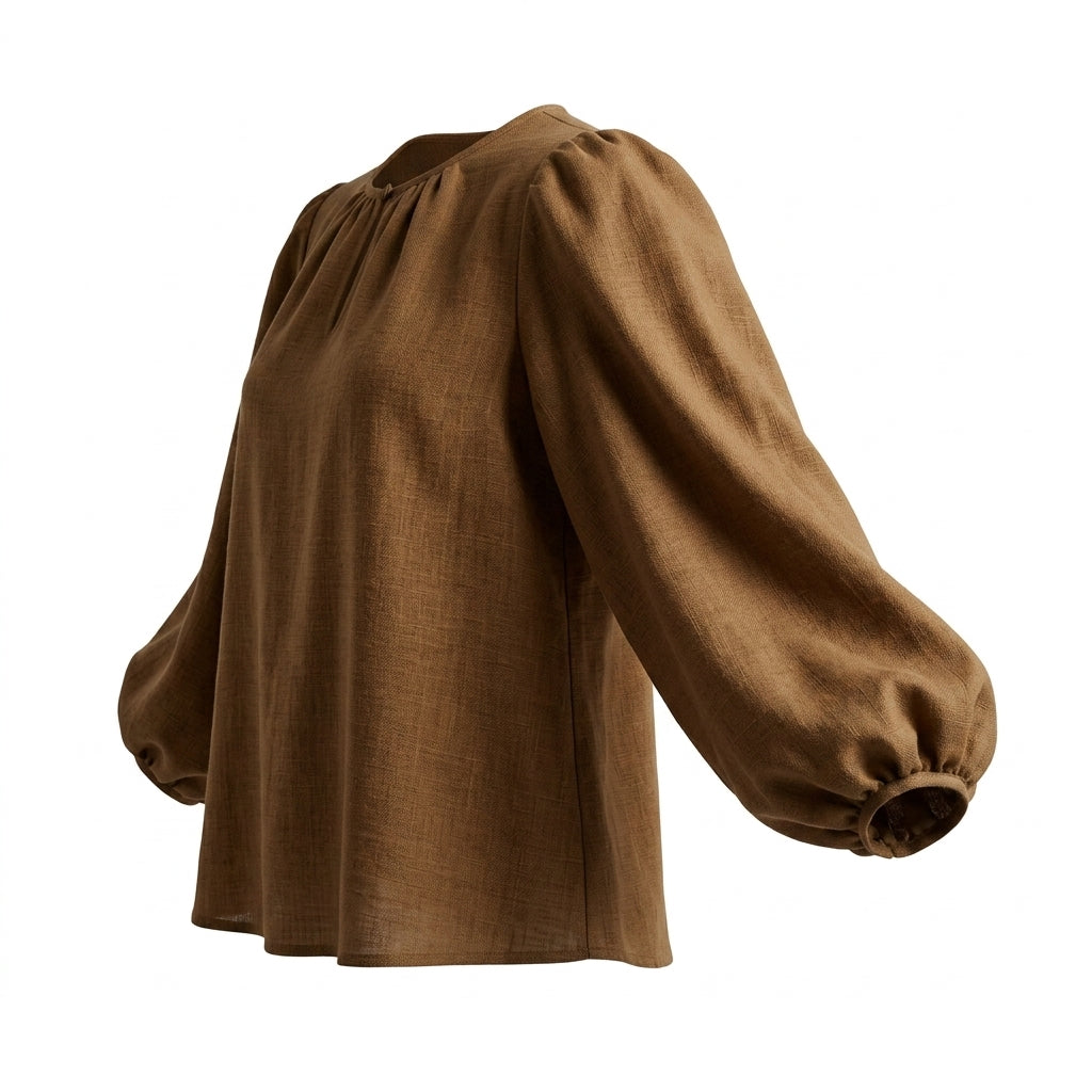 Textured Puff Sleeve Blouse