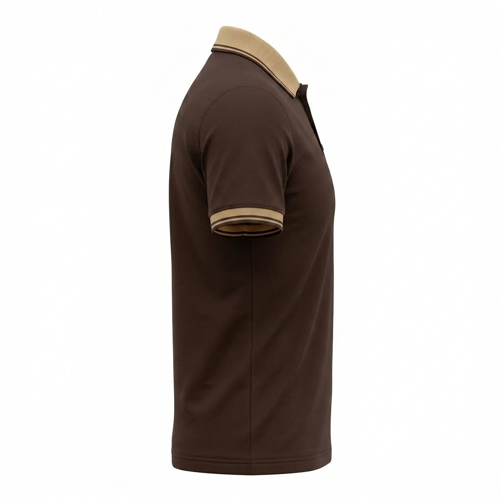 Men Short Sleeve Polo Shirt With Contrast Collar