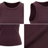 Casual Ribbed Sleeveless Tank Top