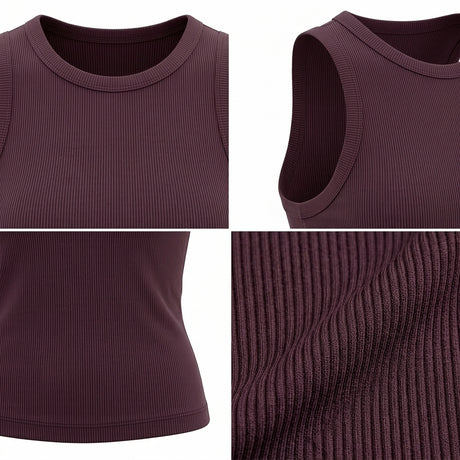 Casual Ribbed Sleeveless Tank Top