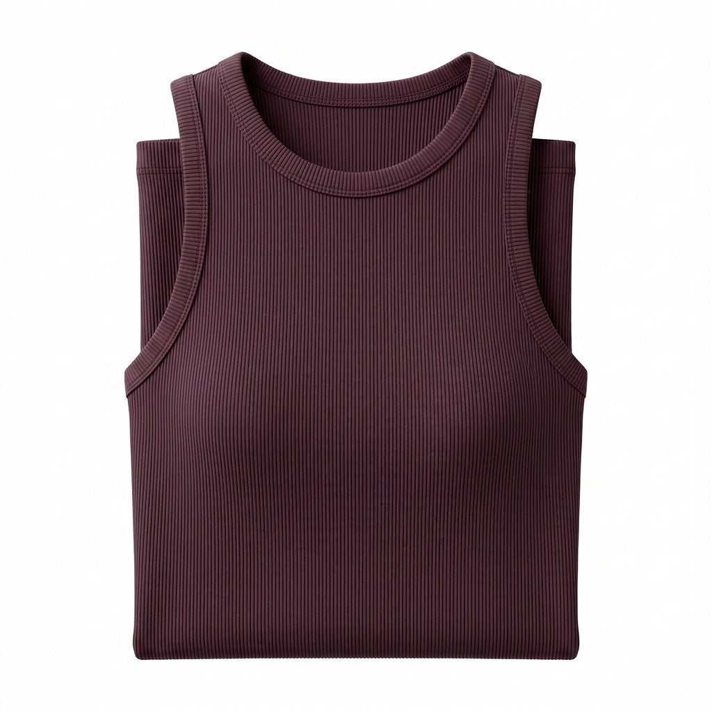 Casual Ribbed Sleeveless Tank Top