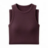 Casual Ribbed Sleeveless Tank Top