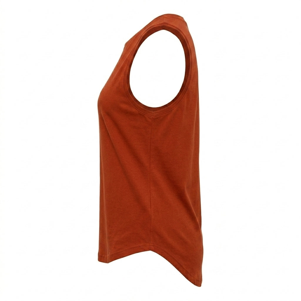 Women Sleeveless Curved Hem Tank Top