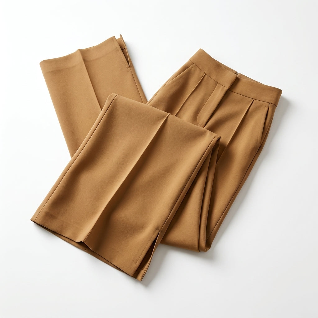 Wide Leg Pants With High Rise Waist