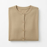 Long Sleeve Cardigan Top With Rou Neckline