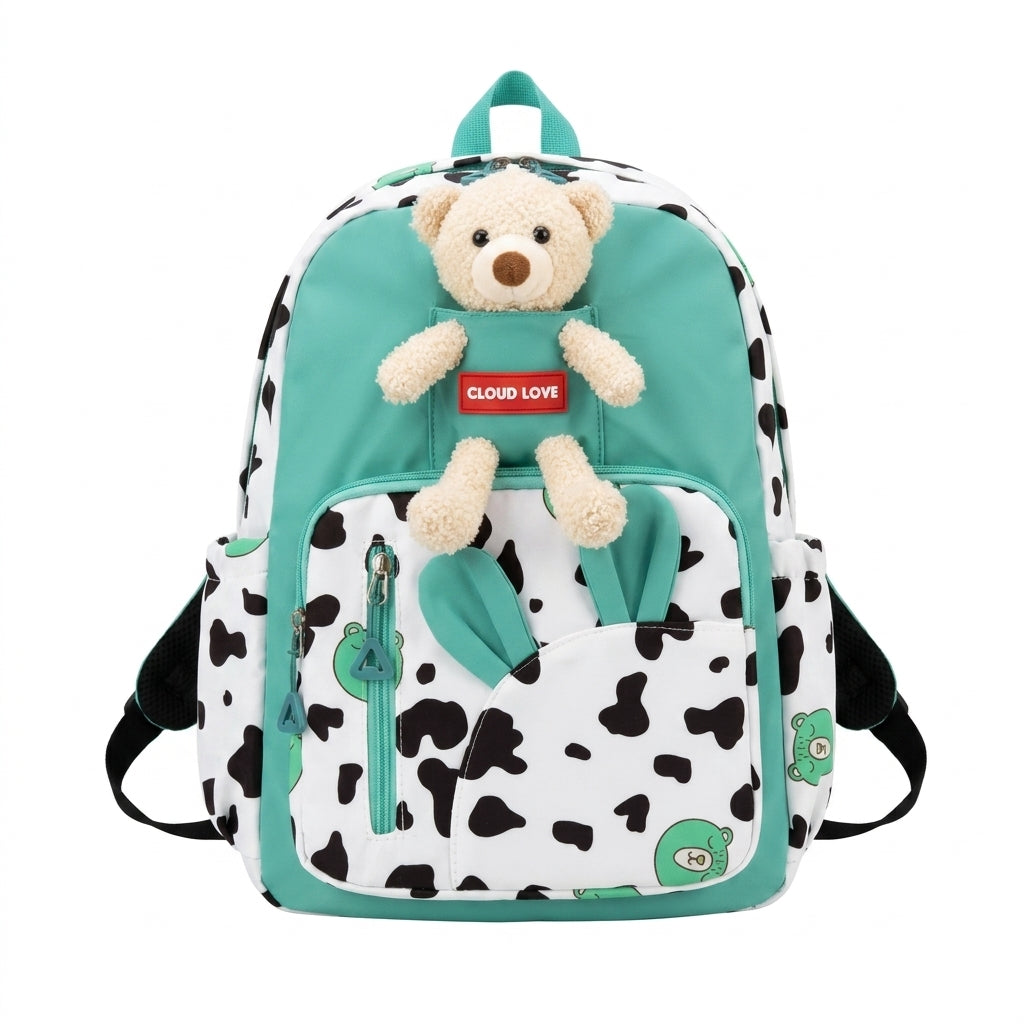 Cloud Love Kids Backpack In And With Playful Cow Print