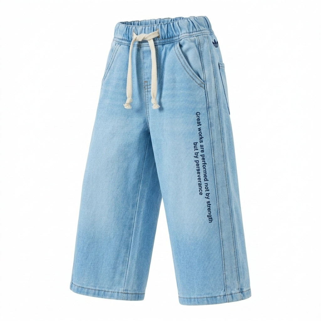 Kids Denim Drawstring Je Pants
