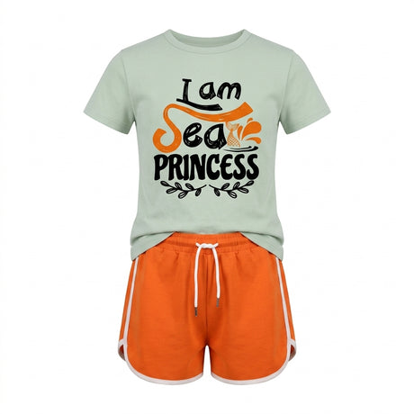 Girls I Am Sea Princess Top And Shorts Set