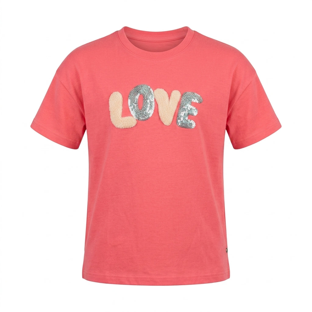 Girls Love Sequin Graphic T Shirt