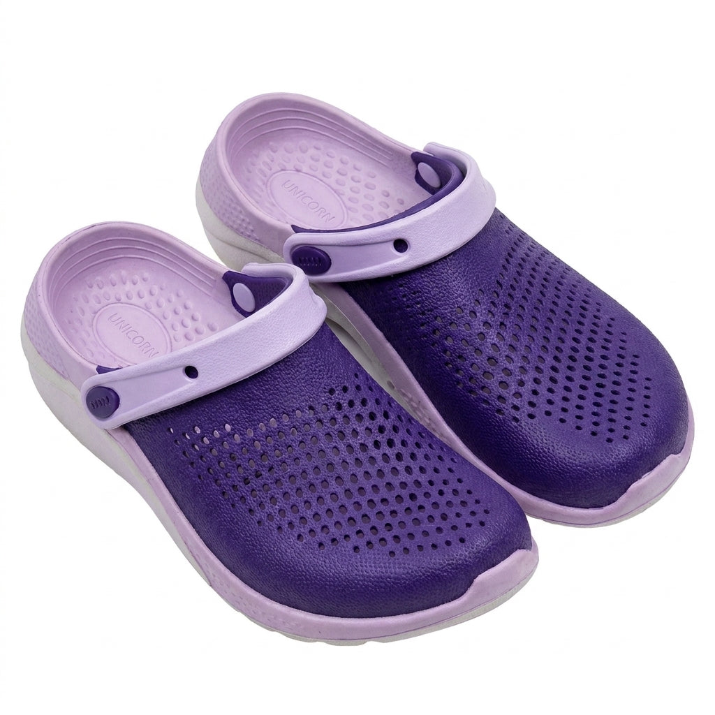 Unicorn Kids Perforated Clog Sandals With Back Strap