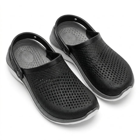 Girls Perforated Clog Sandals With Back Strap