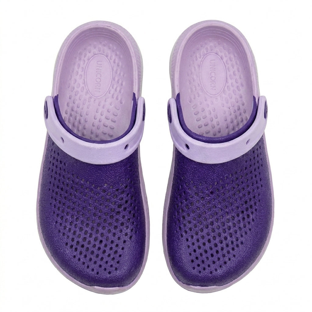 Unicorn Kids Perforated Clog Sandals With Back Strap