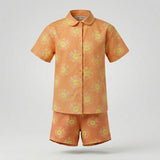 Kids Su Hine Print Shirt And Shorts Set