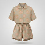Kids Su Hine Print Shirt And Shorts Set