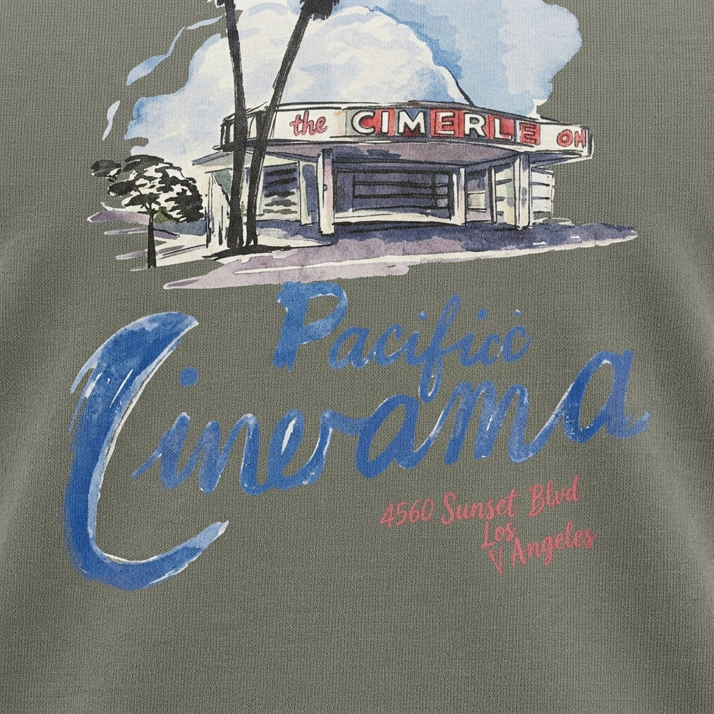 Men Pacific Cinerama Graphic Crew Neck T Shirt